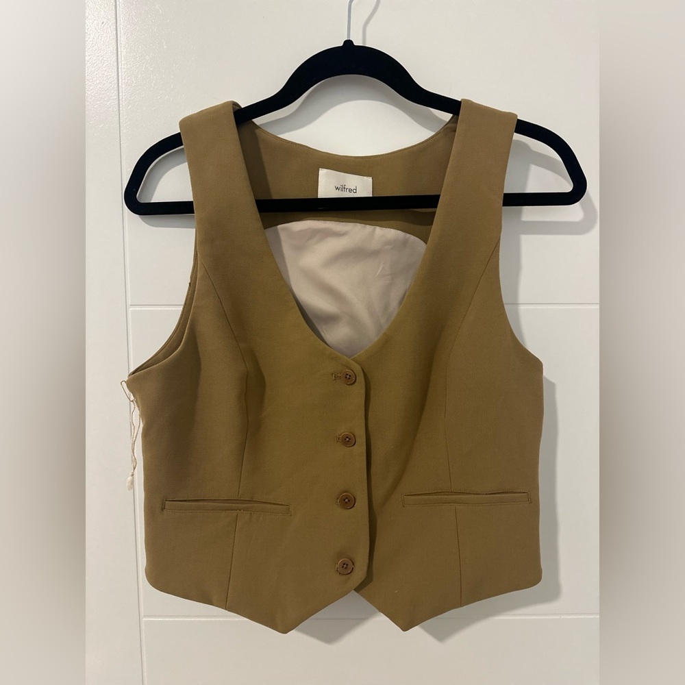 Wilfred Tan Brown Tailored Vest
